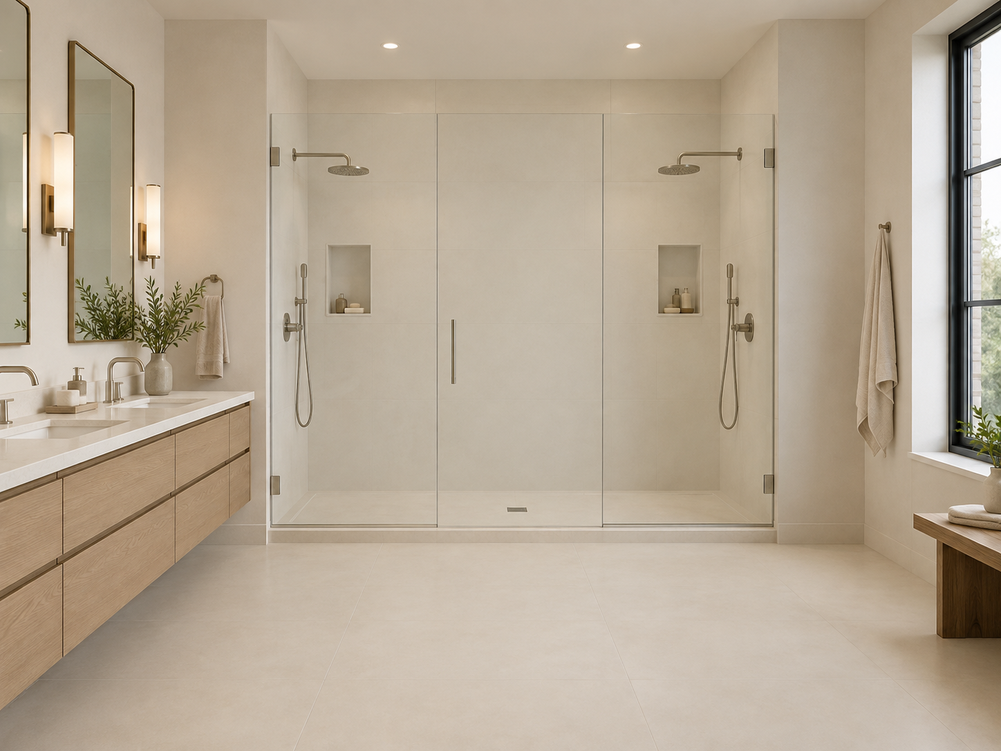 Calm contemporary bathroom
